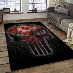 NFL Kansas City Chiefs Football Team Logo Sport Carpet Rectangle Area Rug For Living Room KCC57