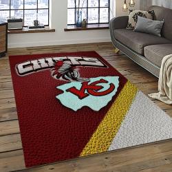 NFL Kansas City Chiefs Football Team Logo Sport Carpet Rectangle Area Rug For Living Room KCC59