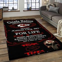 NFL Kansas City Chiefs Football Team Logo Sport Carpet Rectangle Area Rug For Living Room KCC62