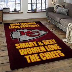 NFL Kansas City Chiefs Football Team Logo Sport Carpet Rectangle Area Rug For Living Room KCC63