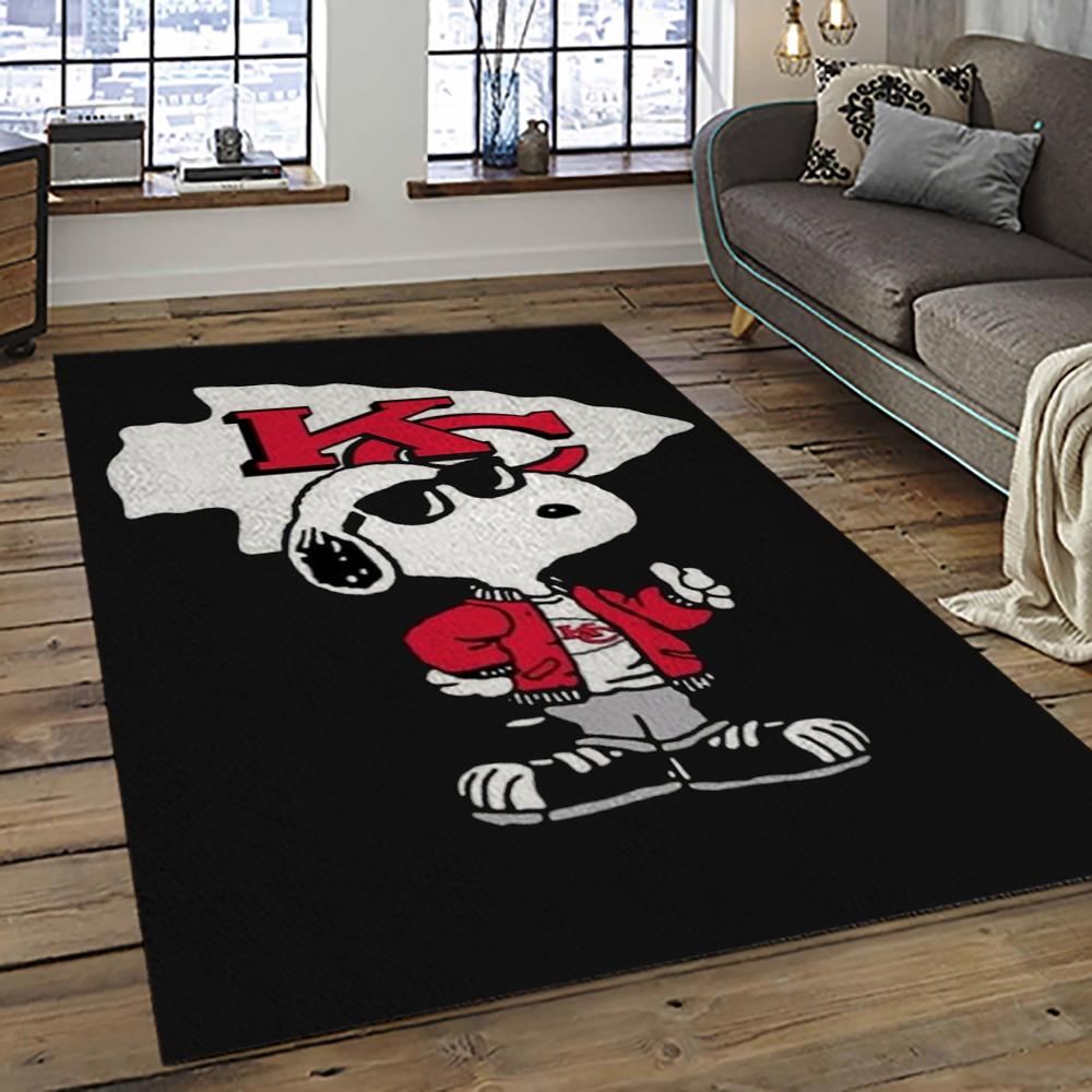 NFL Kansas City Chiefs Football Team Logo Sport Carpet Rectangle Area Rug For Living Room KCC74
