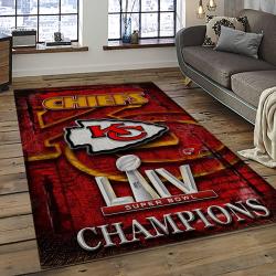NFL Kansas City Chiefs Football Team Logo Sport Carpet Rectangle Area Rug For Living Room KCC76