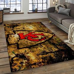 NFL Kansas City Chiefs Football Team Logo Sport Carpet Rectangle Area Rug For Living Room KCC78