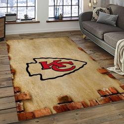 NFL Kansas City Chiefs Football Team Logo Sport Carpet Rectangle Area Rug For Living Room KCC79