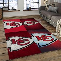 NFL Kansas City Chiefs Football Team Logo Sport Carpet Rectangle Area Rug For Living Room KCC82