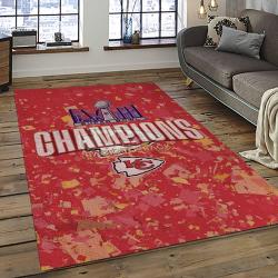 NFL Kansas City Chiefs Football Team Logo Sport Carpet Rectangle Area Rug For Living Room KCC85