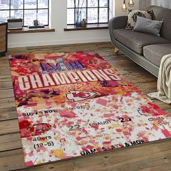 NFL Kansas City Chiefs Football Team Logo Sport Carpet Rectangle Area Rug For Living Room KCC87
