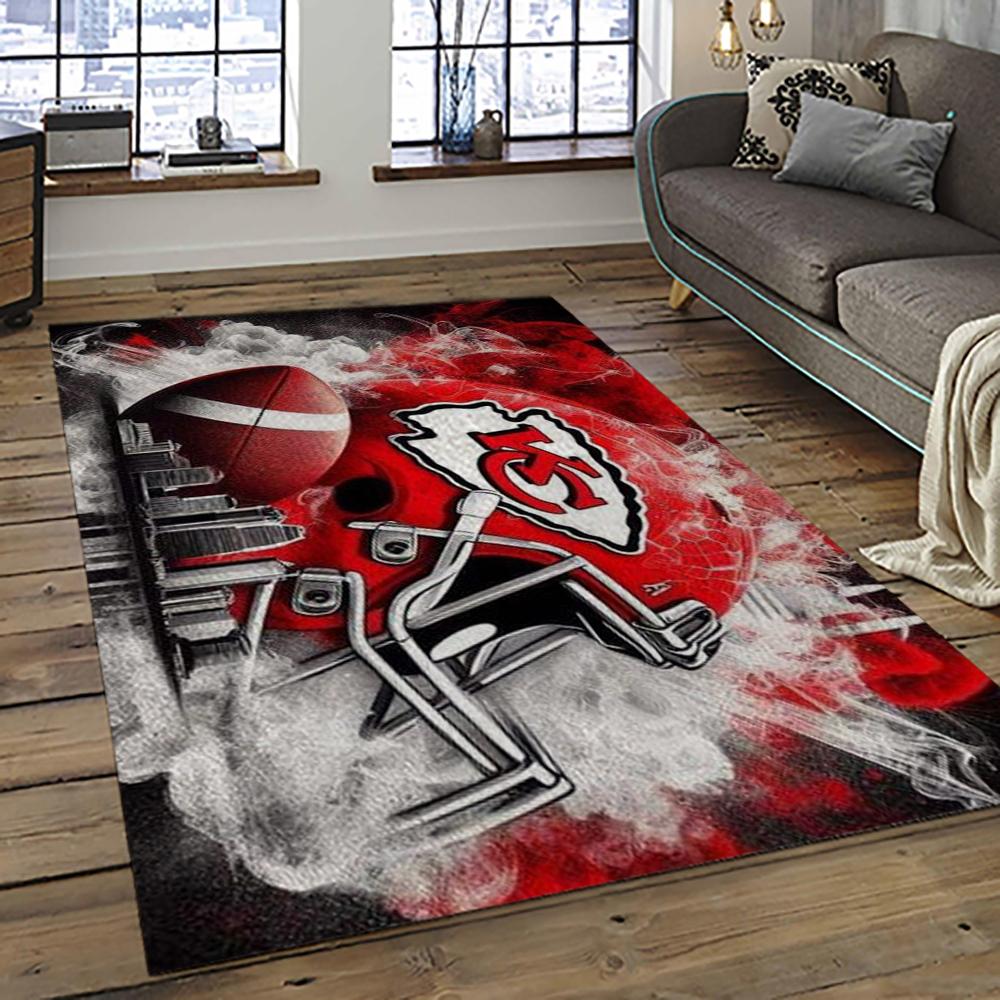 NFL Kansas City Chiefs Football Team Logo Sport Carpet Rectangle Area Rug For Living Room KCC92