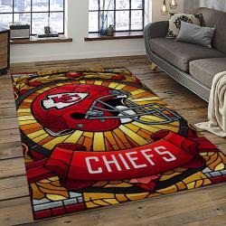 NFL Kansas City Chiefs Football Team Logo Sport Carpet Rectangle Area Rug For Living Room KCC93