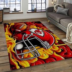 NFL Kansas City Chiefs Football Team Logo Sport Carpet Rectangle Area Rug For Living Room KCC94