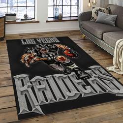 NFL Las Vegas Raiders Football Team Logo Sport Carpet Rectangle Area Rug For Living Room LVRD06