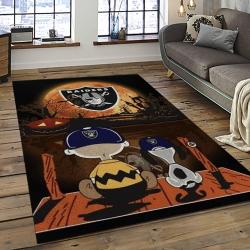 NFL Las Vegas Raiders Football Team Logo Sport Carpet Rectangle Area Rug For Living Room LVRD13