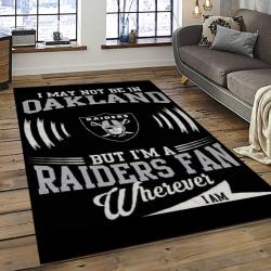 NFL Las Vegas Raiders Football Team Logo Sport Carpet Rectangle Area Rug For Living Room LVRD15