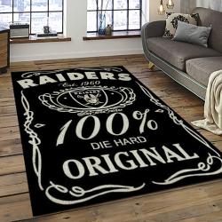 NFL Las Vegas Raiders Football Team Logo Sport Carpet Rectangle Area Rug For Living Room LVRD19