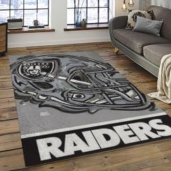 NFL Las Vegas Raiders Football Team Logo Sport Carpet Rectangle Area Rug For Living Room LVRD20