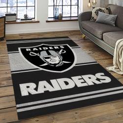 NFL Las Vegas Raiders Football Team Logo Sport Carpet Rectangle Area Rug For Living Room LVRD21