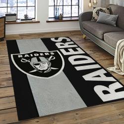 NFL Las Vegas Raiders Football Team Logo Sport Carpet Rectangle Area Rug For Living Room LVRD22