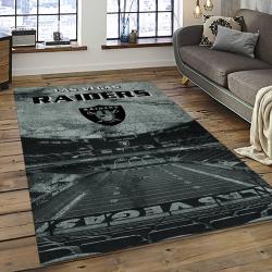 NFL Las Vegas Raiders Football Team Logo Sport Carpet Rectangle Area Rug For Living Room LVRD23