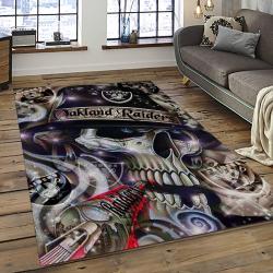 NFL Las Vegas Raiders Football Team Logo Sport Carpet Rectangle Area Rug For Living Room LVRD25