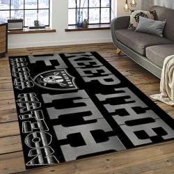 NFL Las Vegas Raiders Football Team Logo Sport Carpet Rectangle Area Rug For Living Room LVRD28