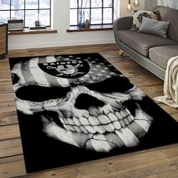 NFL Las Vegas Raiders Football Team Logo Sport Carpet Rectangle Area Rug For Living Room LVRD30