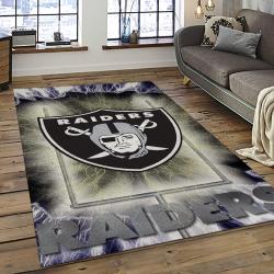NFL Las Vegas Raiders Football Team Logo Sport Carpet Rectangle Area Rug For Living Room LVRD33
