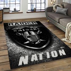 NFL Las Vegas Raiders Football Team Logo Sport Carpet Rectangle Area Rug For Living Room LVRD34