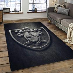 NFL Las Vegas Raiders Football Team Logo Sport Carpet Rectangle Area Rug For Living Room LVRD36