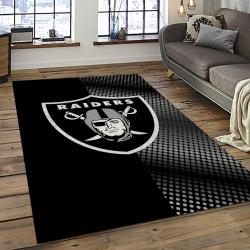 NFL Las Vegas Raiders Football Team Logo Sport Carpet Rectangle Area Rug For Living Room LVRD38