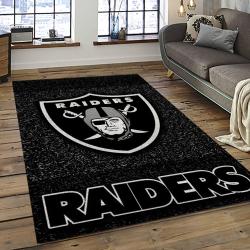 NFL Las Vegas Raiders Football Team Logo Sport Carpet Rectangle Area Rug For Living Room LVRD39