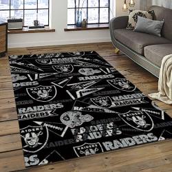NFL Las Vegas Raiders Football Team Logo Sport Carpet Rectangle Area Rug For Living Room LVRD40