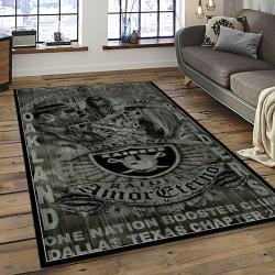 NFL Las Vegas Raiders Football Team Logo Sport Carpet Rectangle Area Rug For Living Room LVRD42