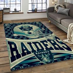 NFL Las Vegas Raiders Football Team Logo Sport Carpet Rectangle Area Rug For Living Room LVRD45