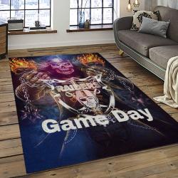 NFL Las Vegas Raiders Football Team Logo Sport Carpet Rectangle Area Rug For Living Room LVRD48