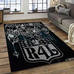 NFL Las Vegas Raiders Football Team Logo Sport Carpet Rectangle Area Rug For Living Room LVRD52