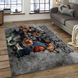 NFL Las Vegas Raiders Football Team Logo Sport Carpet Rectangle Area Rug For Living Room LVRD56