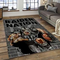 NFL Las Vegas Raiders Football Team Logo Sport Carpet Rectangle Area Rug For Living Room LVRD57