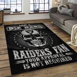 NFL Las Vegas Raiders Football Team Logo Sport Carpet Rectangle Area Rug For Living Room LVRD59