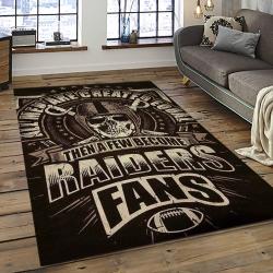 NFL Las Vegas Raiders Football Team Logo Sport Carpet Rectangle Area Rug For Living Room LVRD60