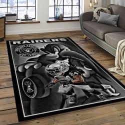 NFL Las Vegas Raiders Football Team Logo Sport Carpet Rectangle Area Rug For Living Room LVRD62