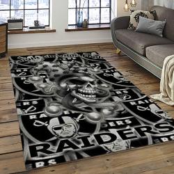 NFL Las Vegas Raiders Football Team Logo Sport Carpet Rectangle Area Rug For Living Room LVRD63