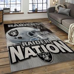NFL Las Vegas Raiders Football Team Logo Sport Carpet Rectangle Area Rug For Living Room LVRD67