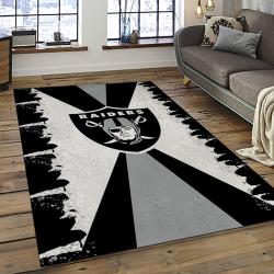 NFL Las Vegas Raiders Football Team Logo Sport Carpet Rectangle Area Rug For Living Room LVRD69