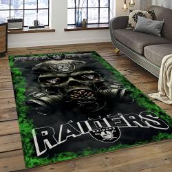 NFL Las Vegas Raiders Football Team Logo Sport Carpet Rectangle Area Rug For Living Room LVRD72