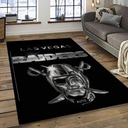 NFL Las Vegas Raiders Football Team Logo Sport Carpet Rectangle Area Rug For Living Room LVRD73