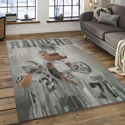 NFL Las Vegas Raiders Football Team Logo Sport Carpet Rectangle Area Rug For Living Room LVRD76