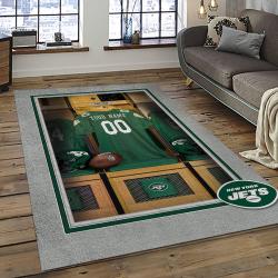 NFL New York Jets Football Team Logo Sport Carpet Rectangle Area Rug For Living Room NYJ03