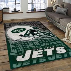 NFL New York Jets Football Team Logo Sport Carpet Rectangle Area Rug For Living Room NYJ14