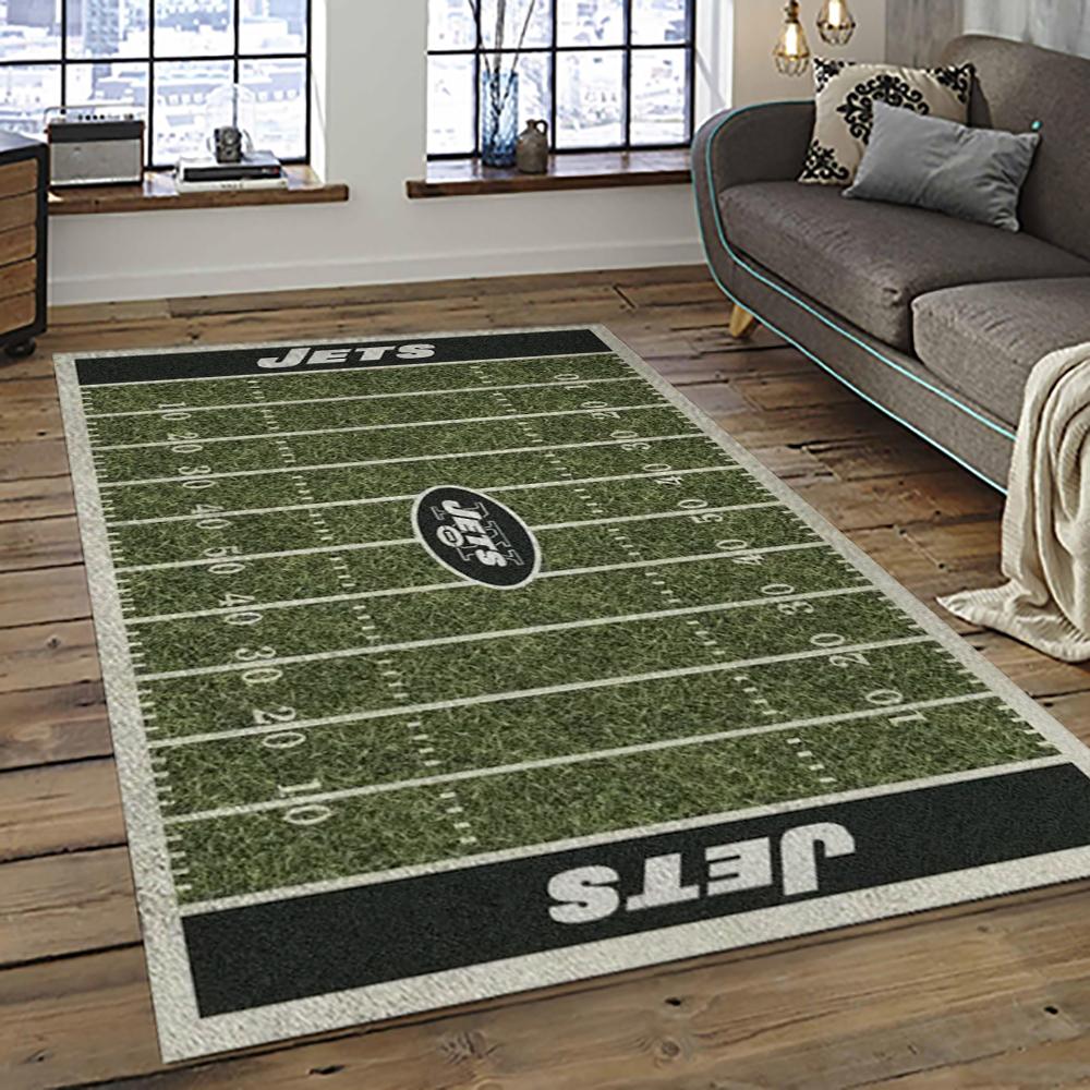 NFL New York Jets Football Team Logo Sport Carpet Rectangle Area Rug For Living Room NYJ22