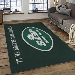 NFL New York Jets Football Team Logo Sport Carpet Rectangle Area Rug For Living Room NYJ23